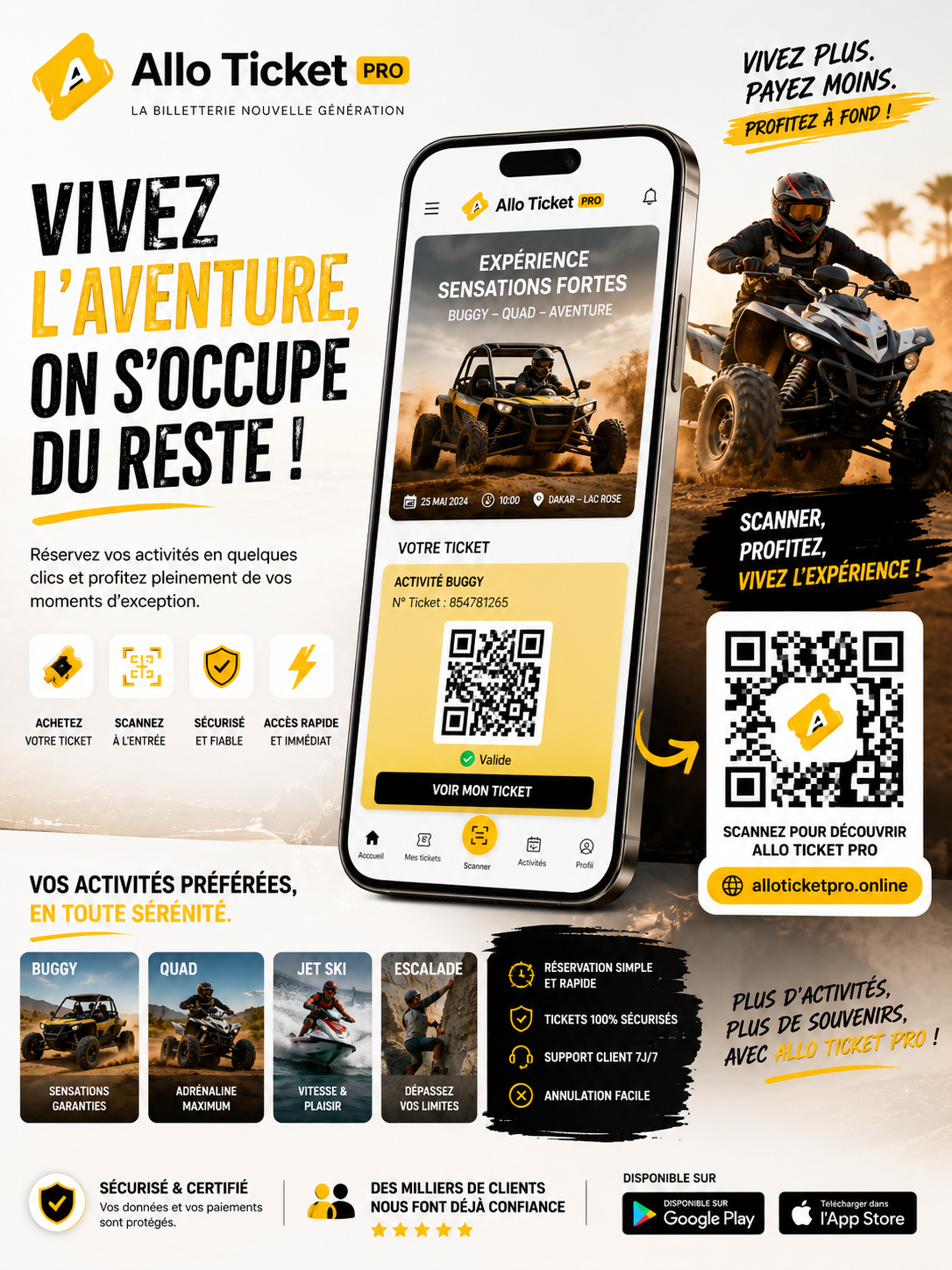 Flyer aventure Allo Ticket Pro